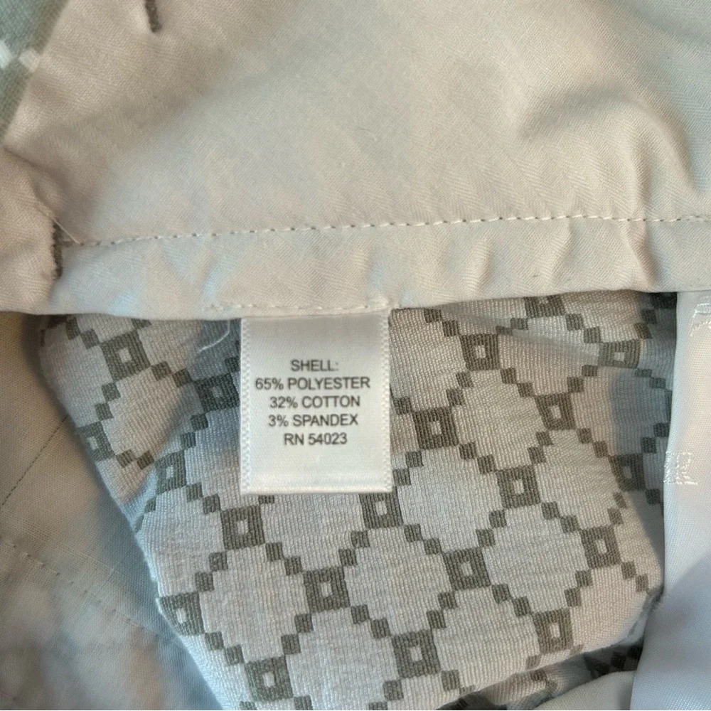 Banana Republic Hampton Pant Women 4P Gray White Geometric Print Crop Dress Pant - Picture 6 of 13